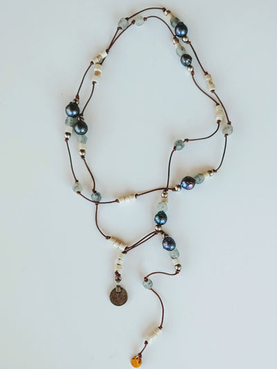 Peacock Pearl Lariat, Beauty In Stone Jewelry at $199
