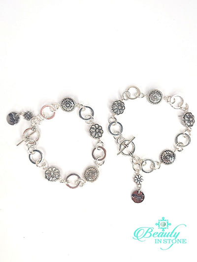 Chain Bracelet With Daisy Flower Link, Beauty In Stone Jewelry at $39