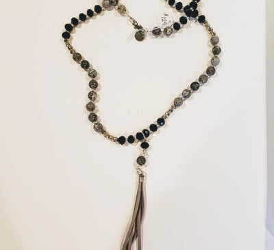 Beaded Necklace Black / Gray, Beauty In Stone Jewelry at $129