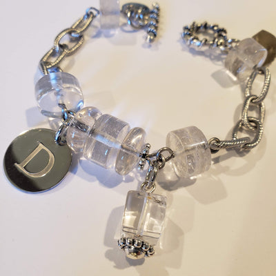 Personalized Crystal Quartz Chain Bracelet, Beauty In Stone Jewelry at $98