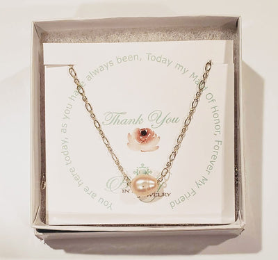 Genuine Blush Pearl On Silver Chain Necklace, Beauty In Stone Jewelry at $35