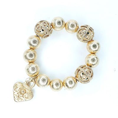 Designer Beads Gold Bracelet, Beauty In Stone Jewelry at $87