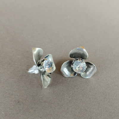 Petal & Rhinestone Stud Earring, Beauty In Stone Jewelry at $40