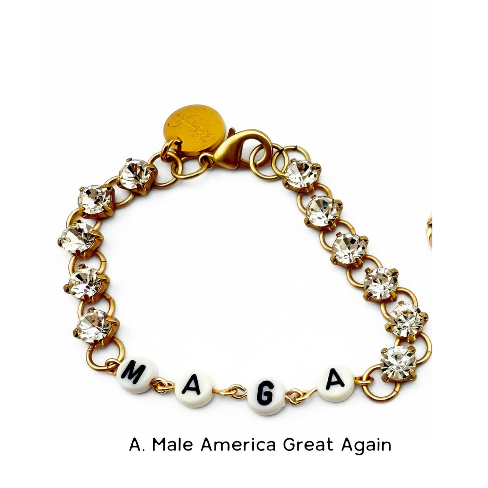 MAGA Crystal Rhinestone Bracelet OR Flag Bracelet