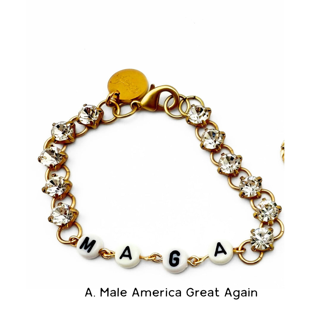 MAGA Crystal Rhinestone Bracelet OR Flag Bracelet