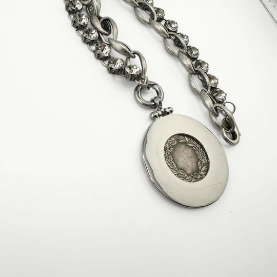 French Republic or Three Graces Silver Coin Pendant Necklace