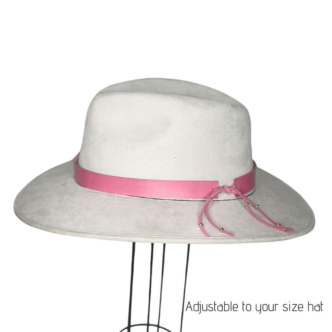 Western Hat Band With Pink Gemstone