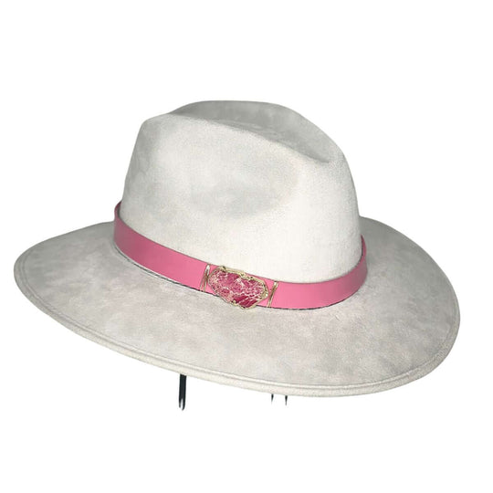 Western Hat Band With Pink Gemstone