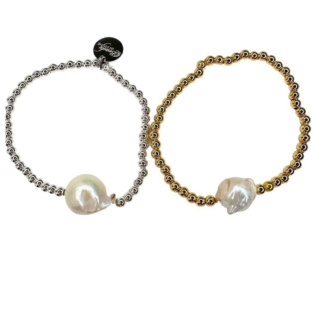 Baroque Pearl & Beads Stretch Bracelet