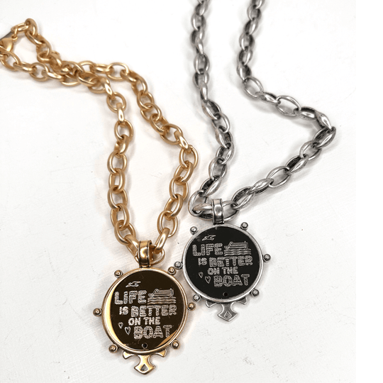 Engraved Pendant Necklace "Life is Better"