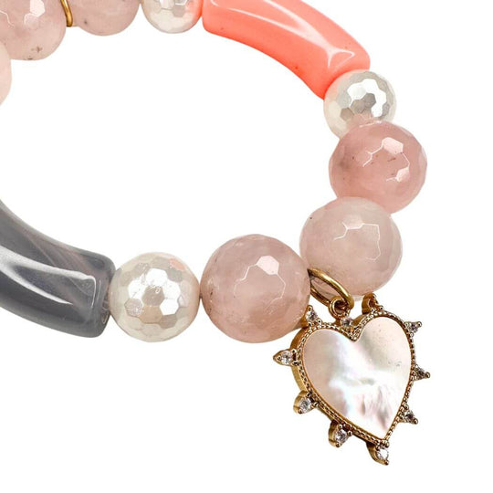 Bangle Bracelet Rose Quartz or Freshwater Pearl