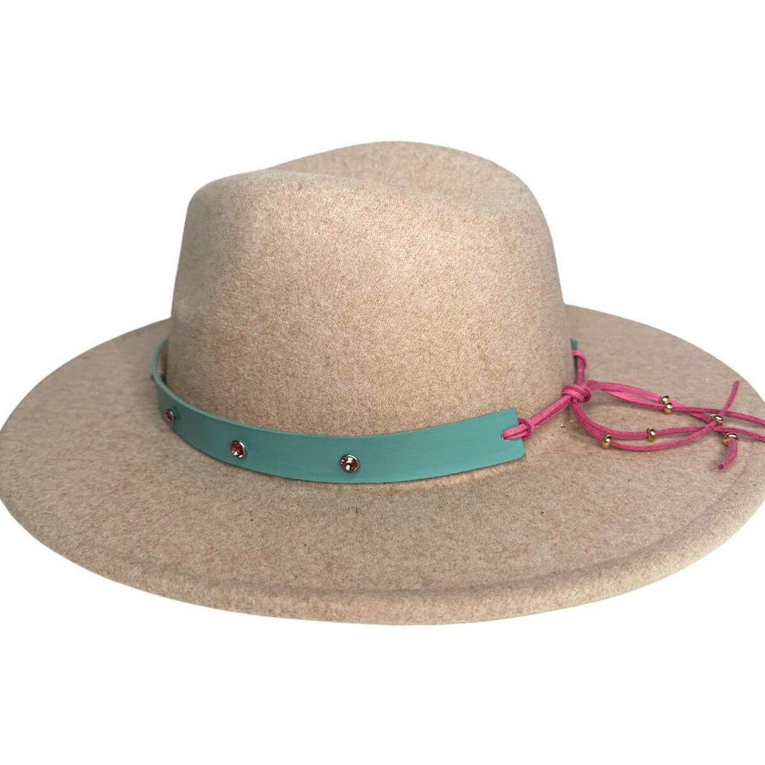 Western Hat Band With Pink Rhinestones