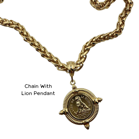 Ox Bone Or Lion Pendant Necklace Interchangeable