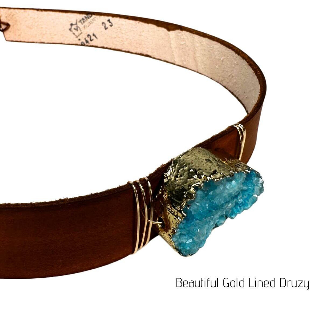 Western Hat Band With Turquoise Druzy