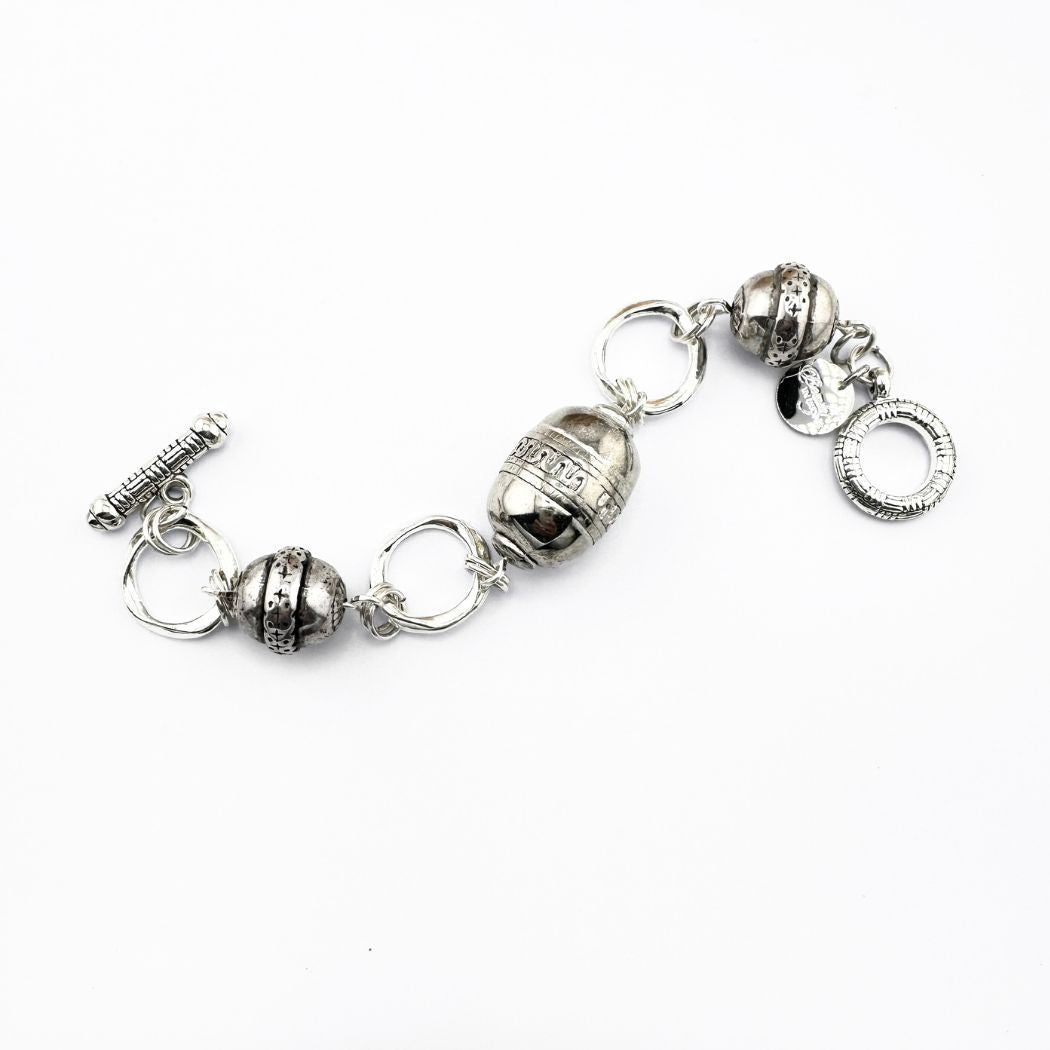 Pewter & Wavy Link Bracelet