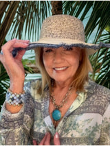 Double Strand Turquoise Pendant  Statement Necklace