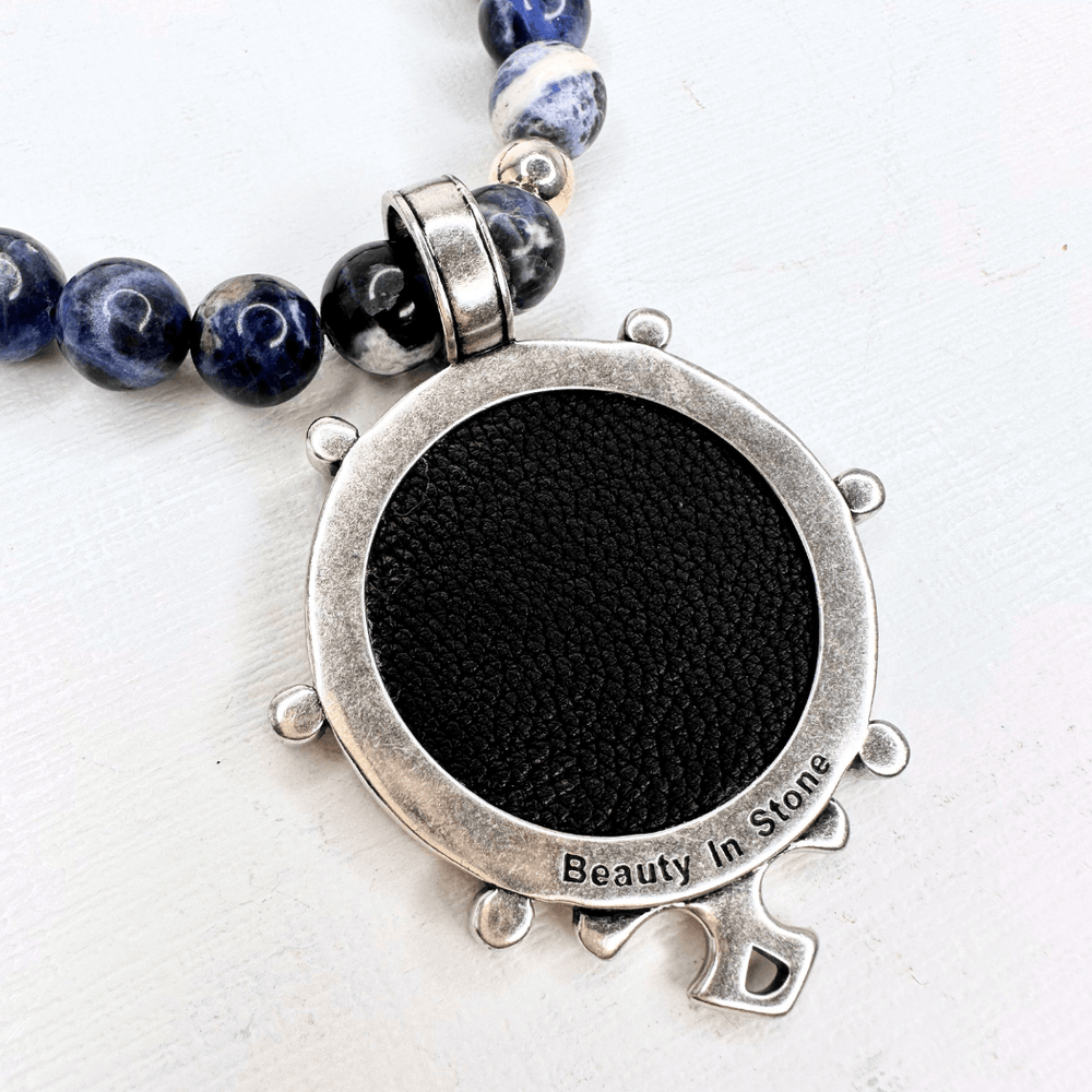 Beaded Pendant Necklace Engraved "Life is Better"