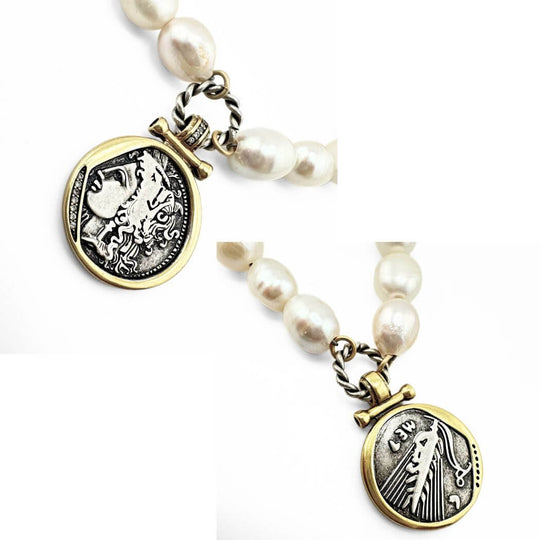 Pearl Necklace With Coin Pendant