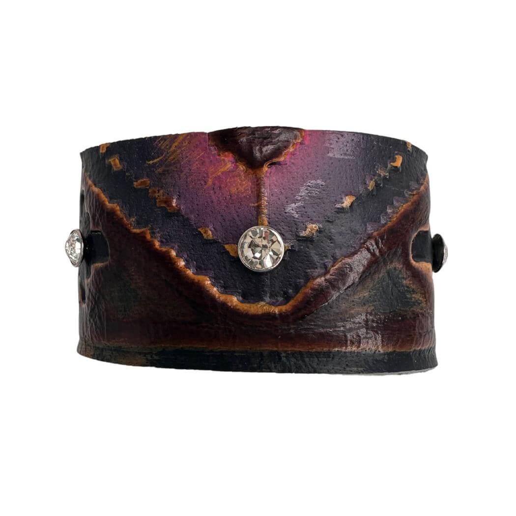 Embossed Leather Cuff Bracelet or Earring