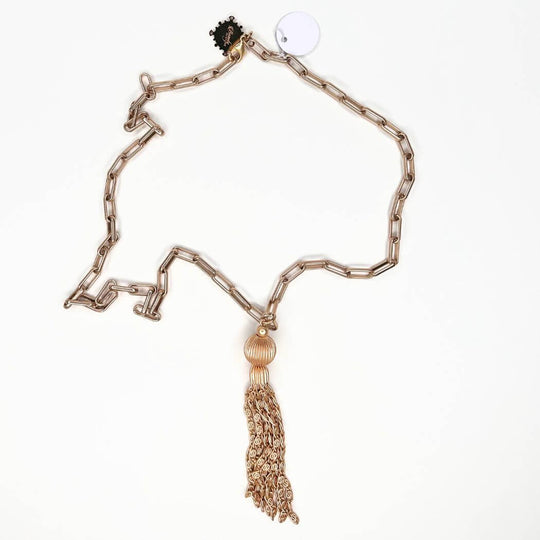 Gold Chain Tassel Necklace