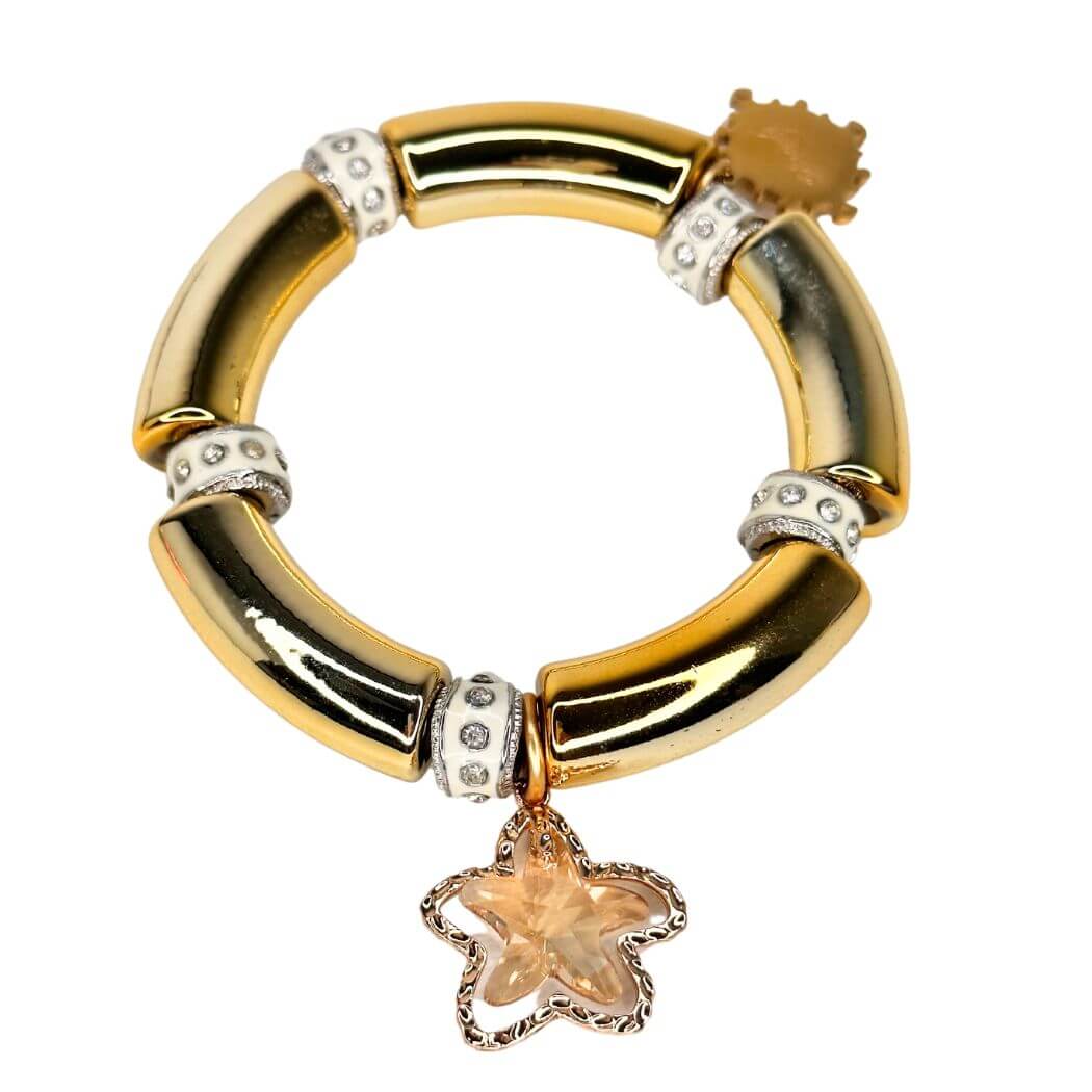 Acrylic Bangle Bracelet With Horse Charm