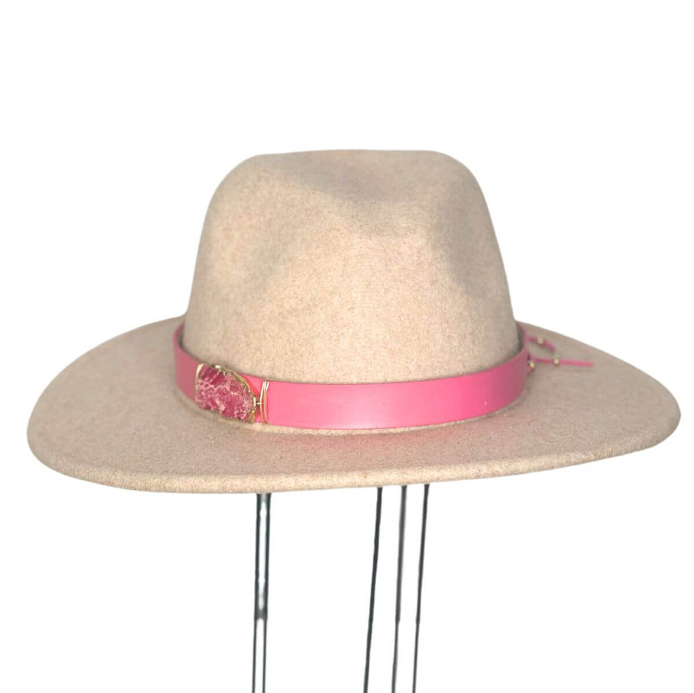 Western Hat Band With Pink Gemstone