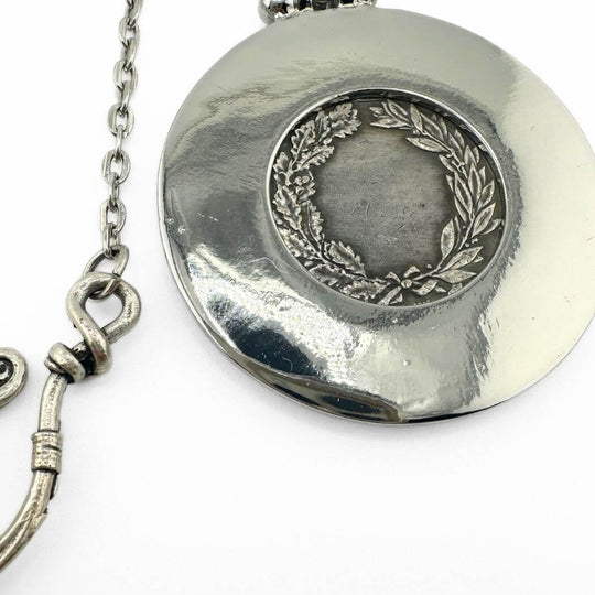 French Republic or Three Graces Silver Coin Pendant Necklace