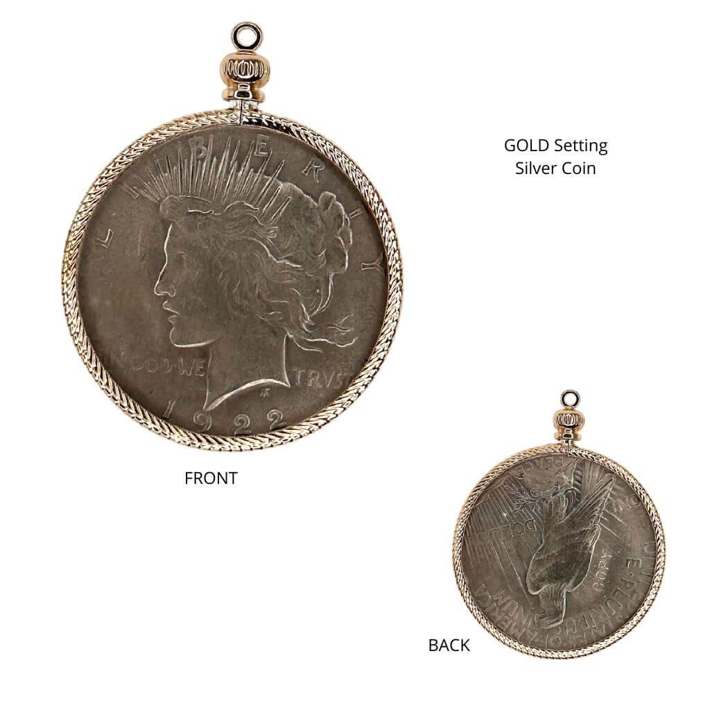 French or American Coin Pendant Gold