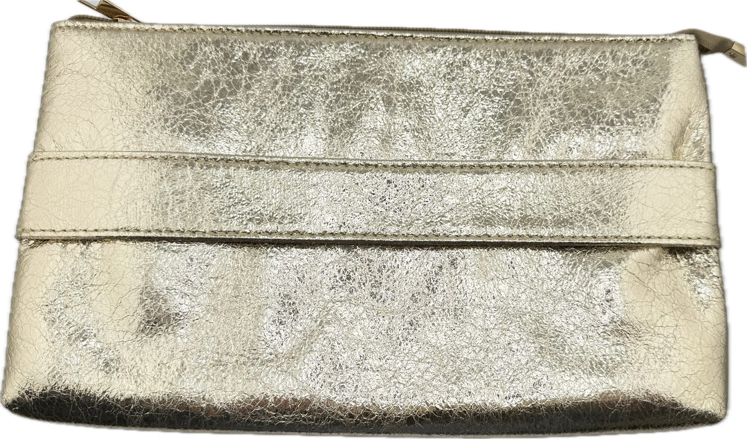 The Perfect Clutch – Crinkled Vegan Leather Handbag with Strap | Gold or Silver