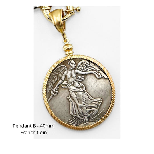 French Coin Pendant