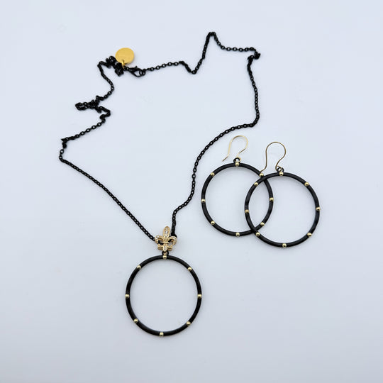 Dotted Hoop Earrings or Necklace