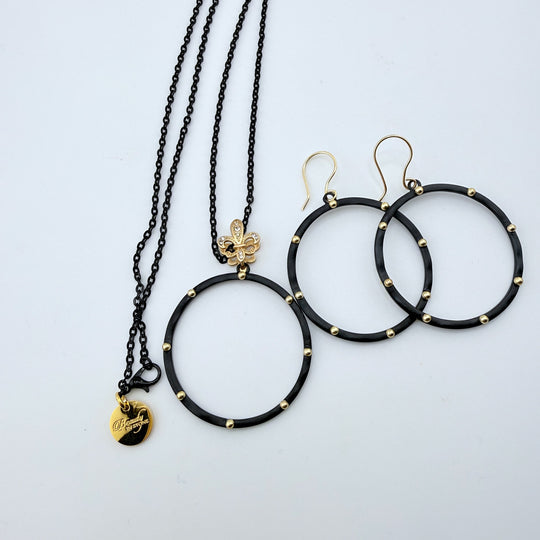 Dotted Hoop Earrings or Necklace