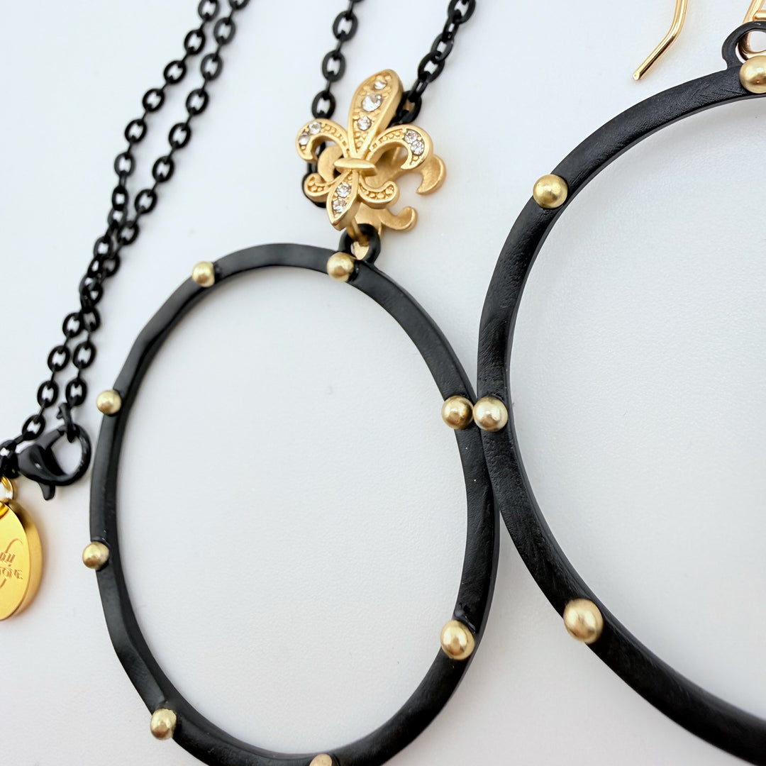 Dotted Hoop Earrings or Necklace