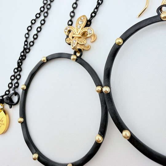 Dotted Hoop Earrings or Necklace