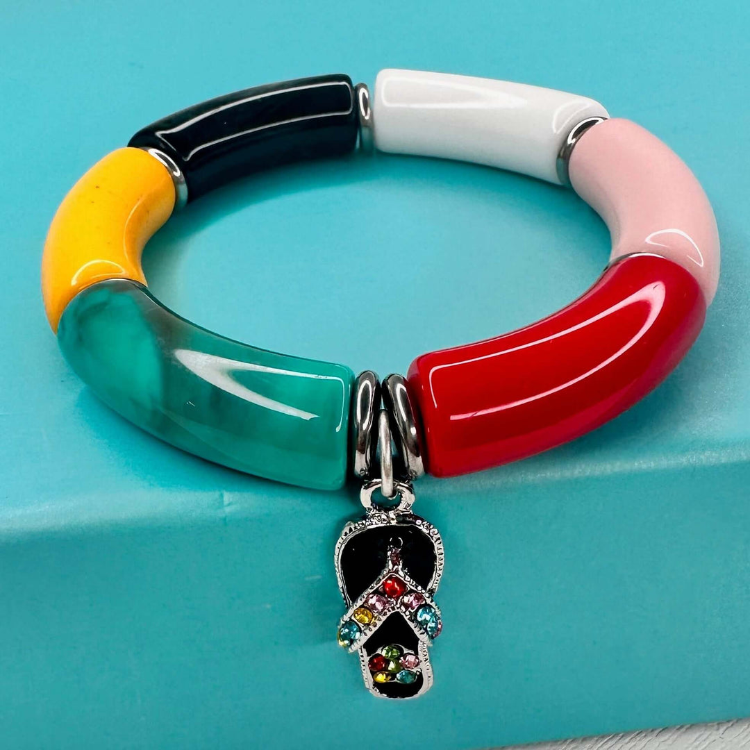 Acrylic Bangle Bracelets flip Flop Multi Color