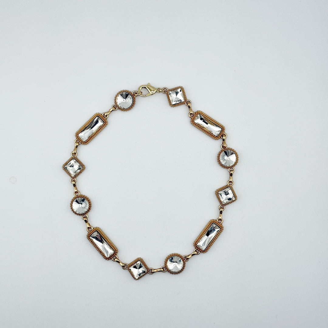 Crystal Chain Necklace Vintage Style Mixed Link