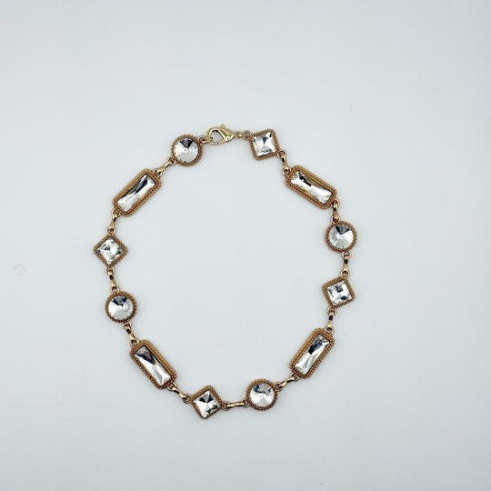 Crystal Chain Necklace Vintage Style Mixed Link