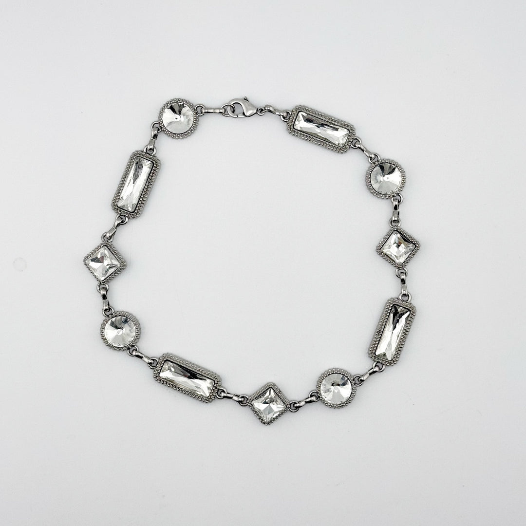 Crystal Chain Necklace Vintage Style Mixed Link
