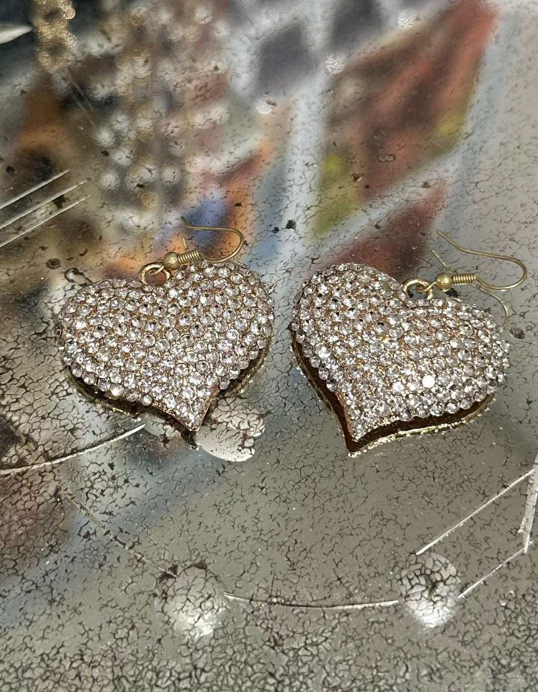 Heart Earring Pearl Or Crystal