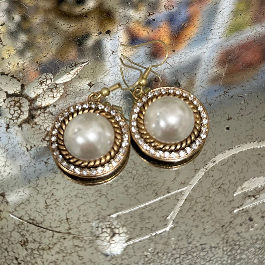 Big Pearl or Crystal Earrings Choice