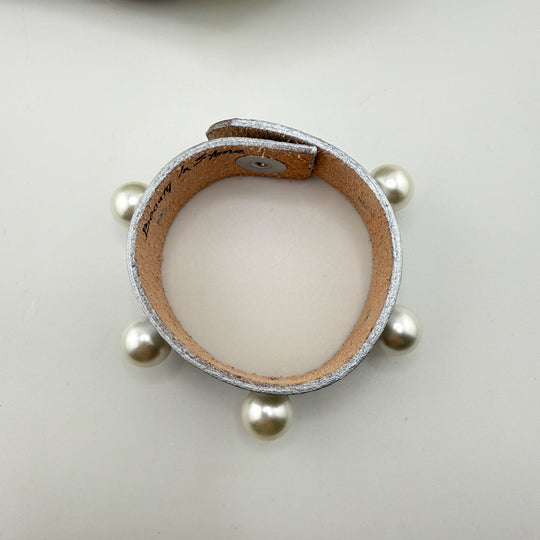 Pearl Studded Leather Cuff