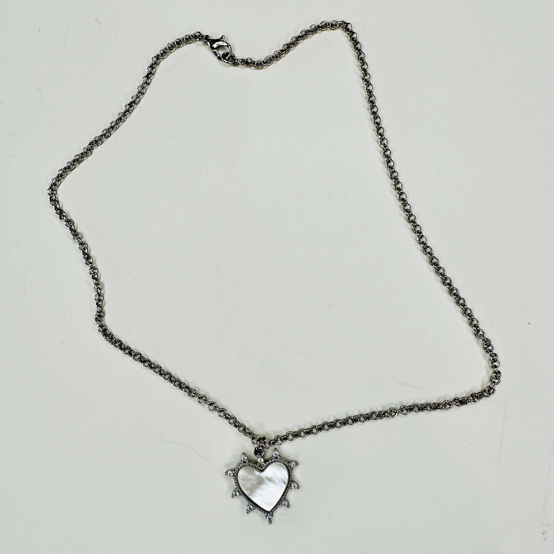 Mother Of Pearl Heart Necklace