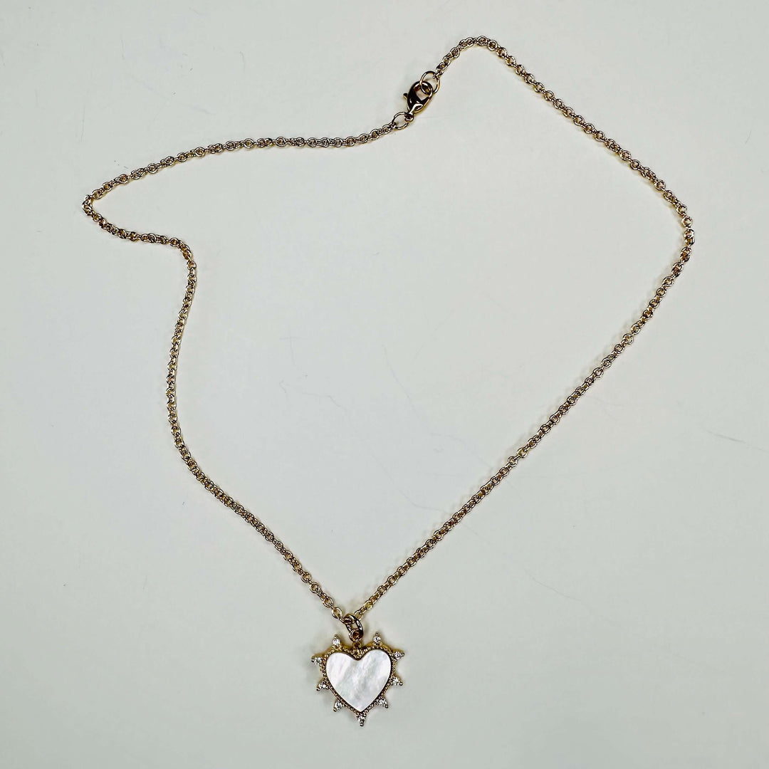 Mother Of Pearl Heart Necklace