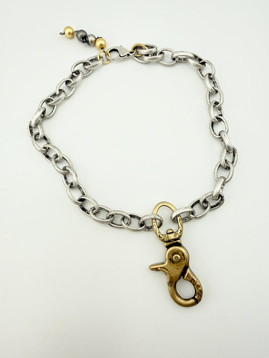 Thick Chain Necklace With Chunky Pendant