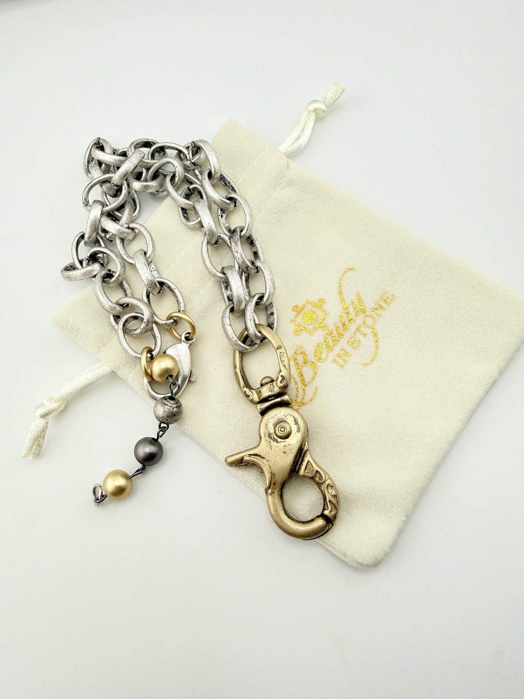 Thick Chain Necklace With Chunky Pendant