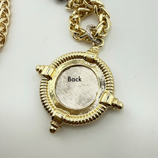 "Loyalty" Elephant Pendant on Mixed Link Chain Necklace