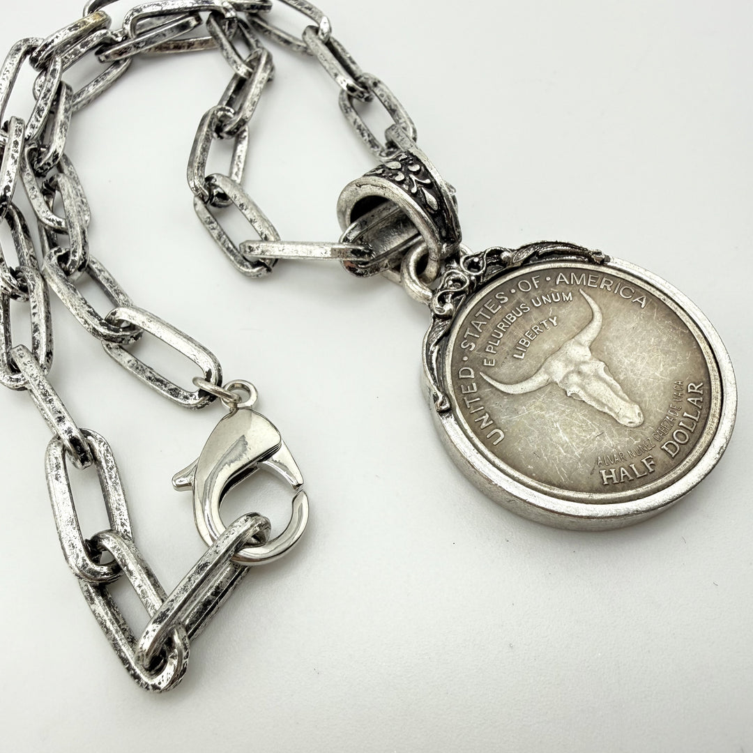 Chunky Bull Pendant Necklace – Western Statement Jewelry - Gold or Silver