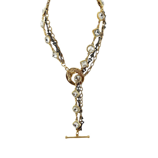 Western Lariat Style Necklace With Horse Toggle