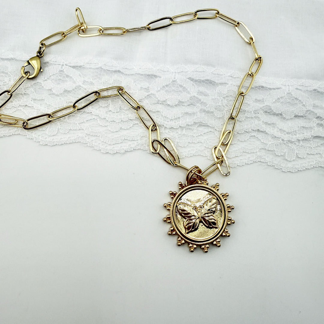 "Wings" – Butterfly Pendant Necklace on Gold Filled Chain