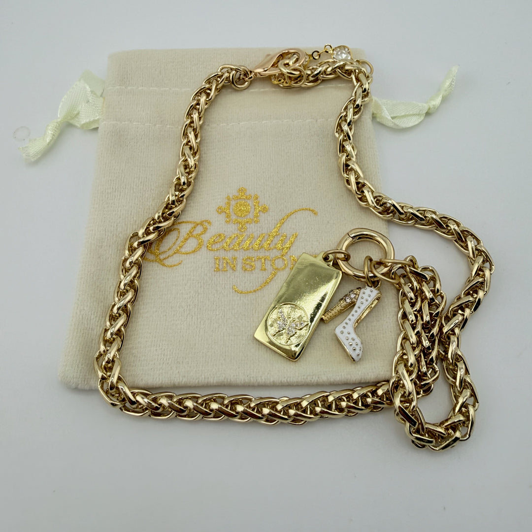 “Dolly’s Things” – Butterfly &amp; Rhinestone Heel Charm Necklace